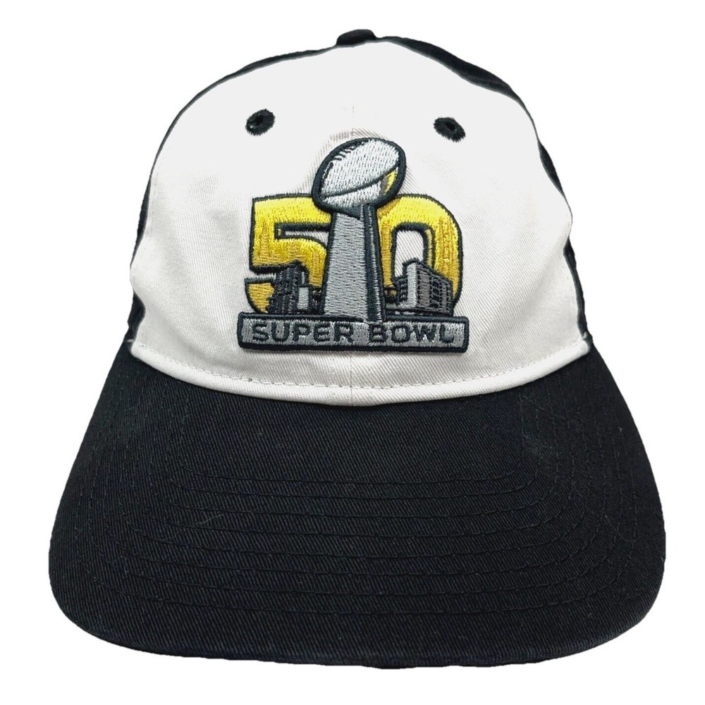 Denver Broncos Hat Cap Strap Back Dad Black Super Bowl 50 Trophy Ladies Womens
